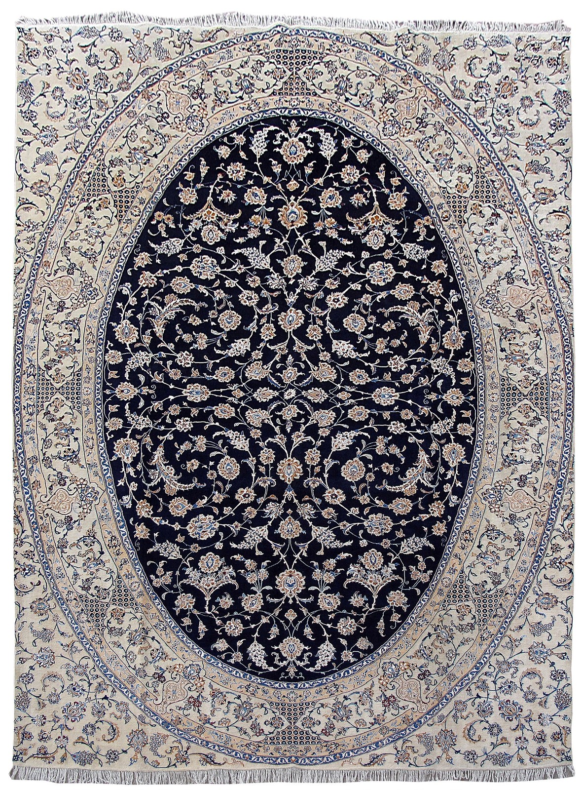 9.7 x 13.4 Perrsian Naain Rug 6 LA 400 KPSI Wool and Silk Irran #B-80167