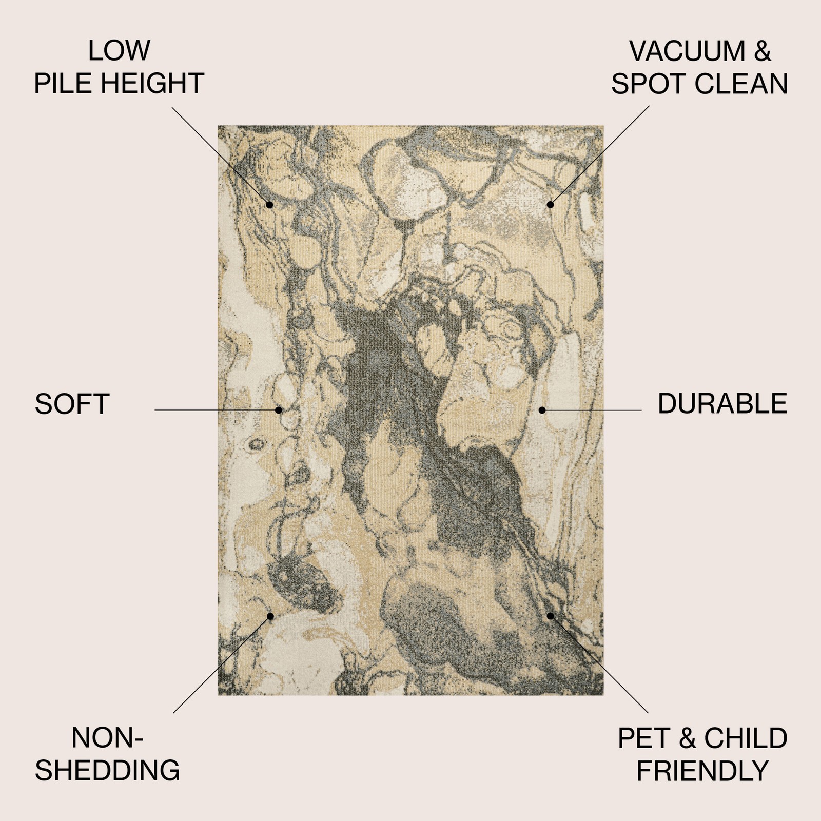 JONATHAN Y Lighting CTP201C-3 3′ x 5′ Polypropylene Abstract – Gold