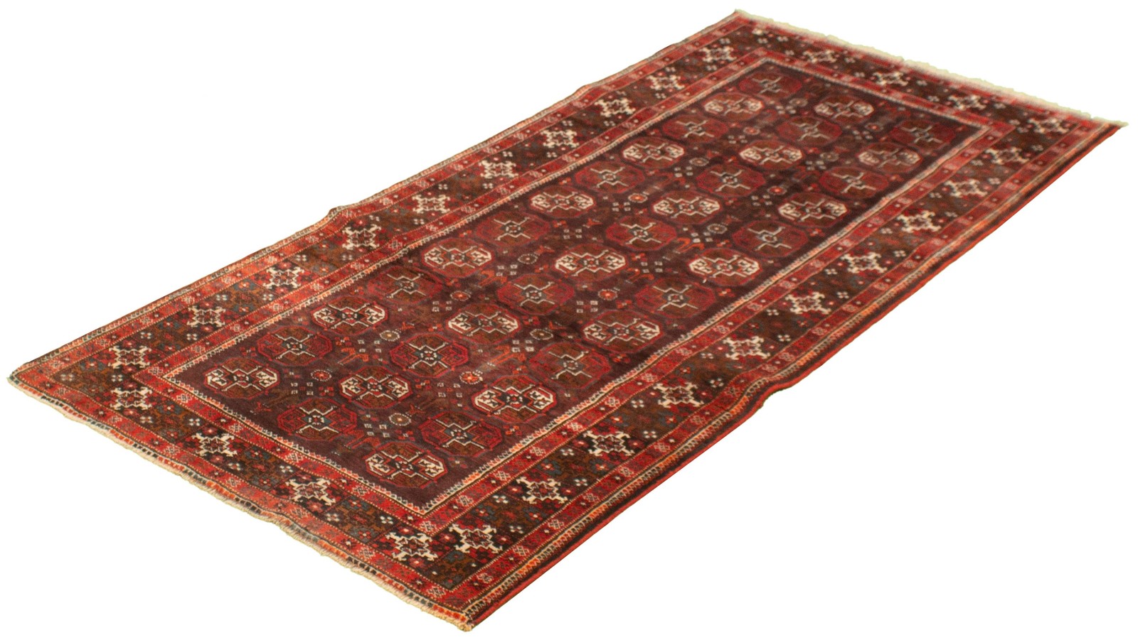 Vintage Hand-Knotted Area Rug 3’11” x 8’9″ Traditional Oriental Wool Carpet