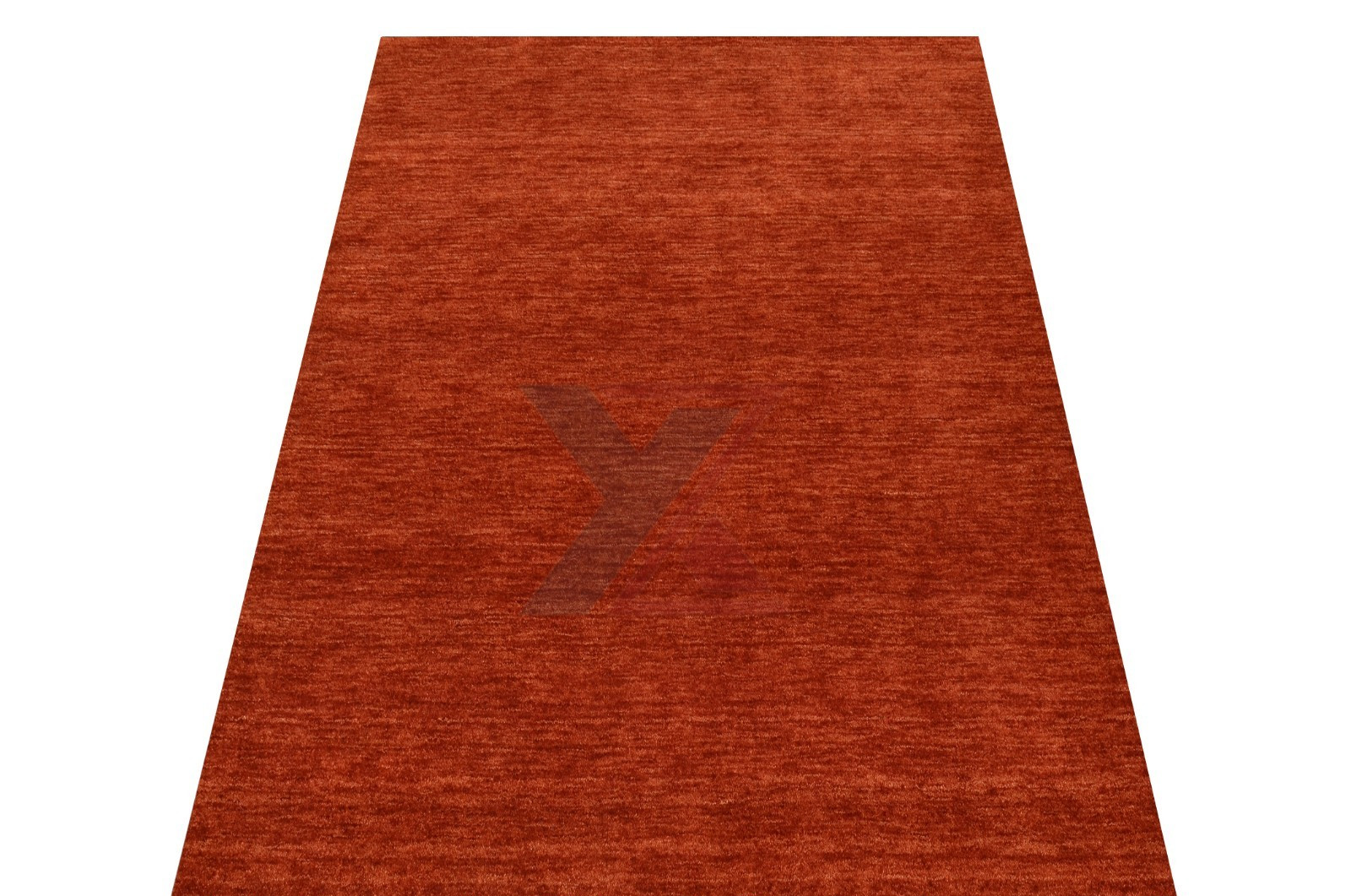 Handloom Modern Area Rug – Minimalist Solid Terracotta Red Rug
