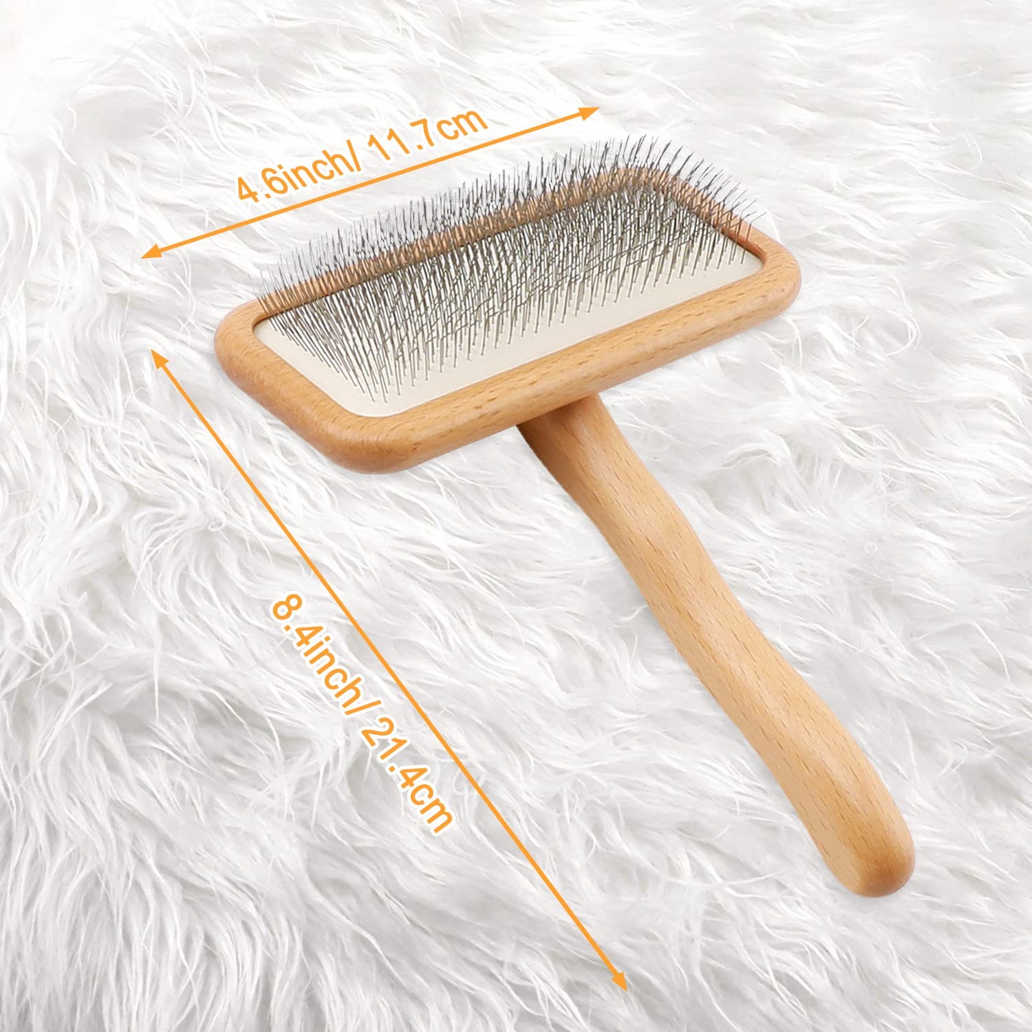 Carpet Rake Sheepskin Wool Brush, Wood, 1PCS