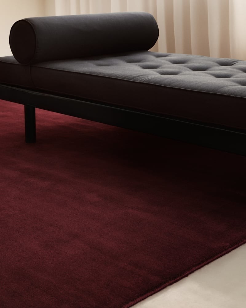 Nordic Knots Deep Wine Rug 100%Wool Handmade Area Rug Any Size Available