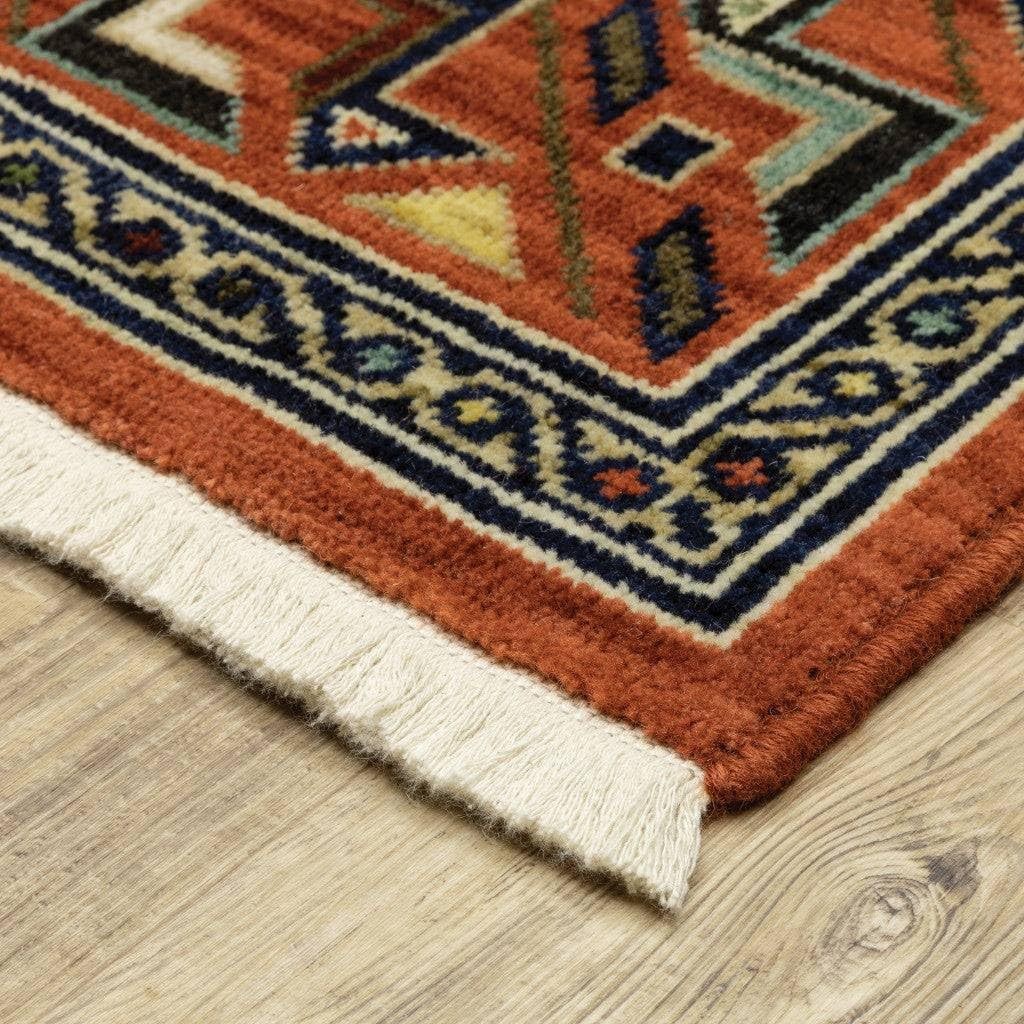 3′ X 5′ Red Black and White Oriental Power Loom Area Rug