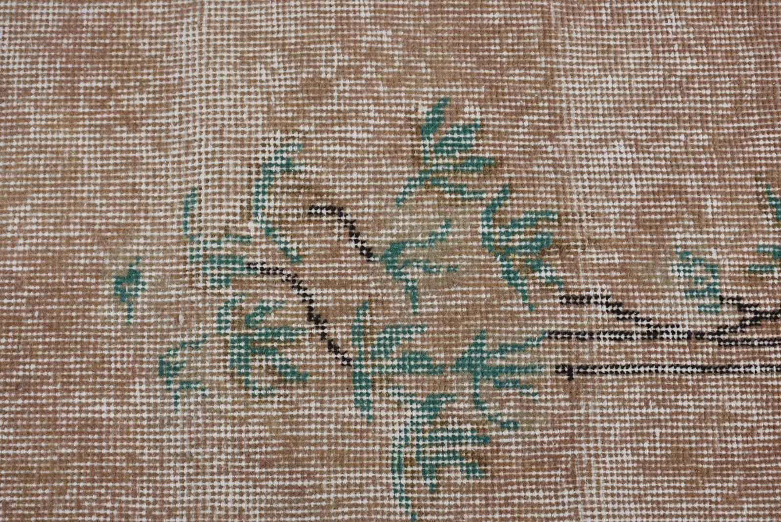 Turkish 5,2×9,3 ft Rug, Large Vintage Rug, Brown Green Handmade Rug