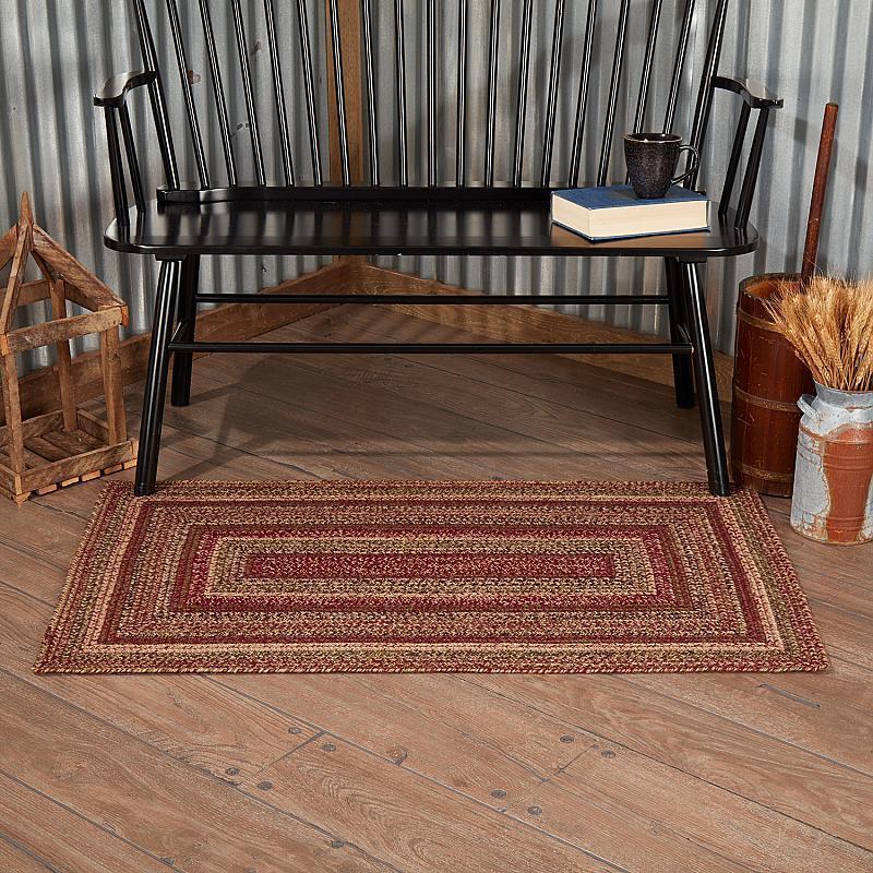 Cider Mill Area Rug Rectangle 27″ x 48″. INCLUDES Rug Pad. VHC Brands. Burgundy