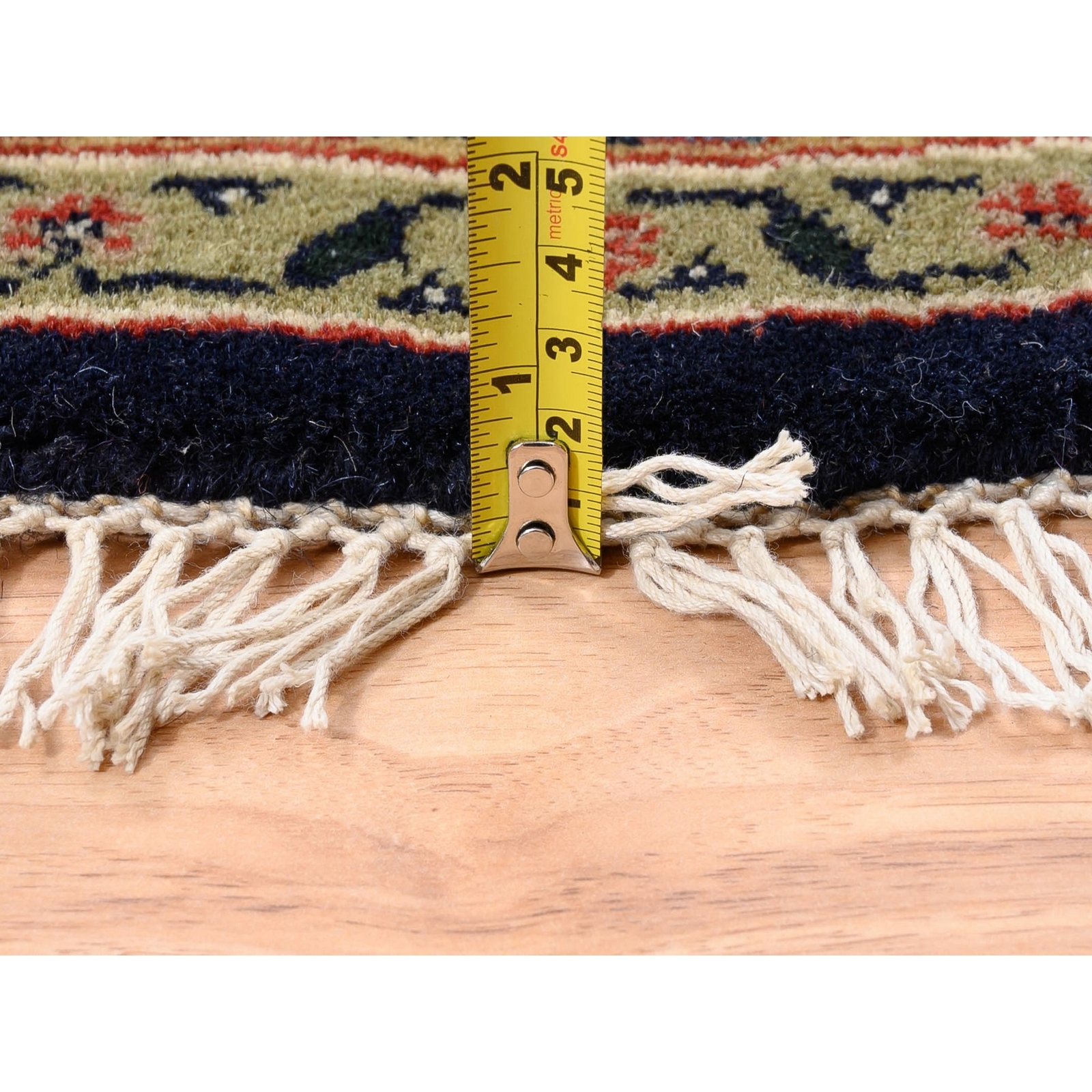 5’9″ x 5’9″ Round Blue All Over Herrita Design Hand Knotted Wool Rug R62349