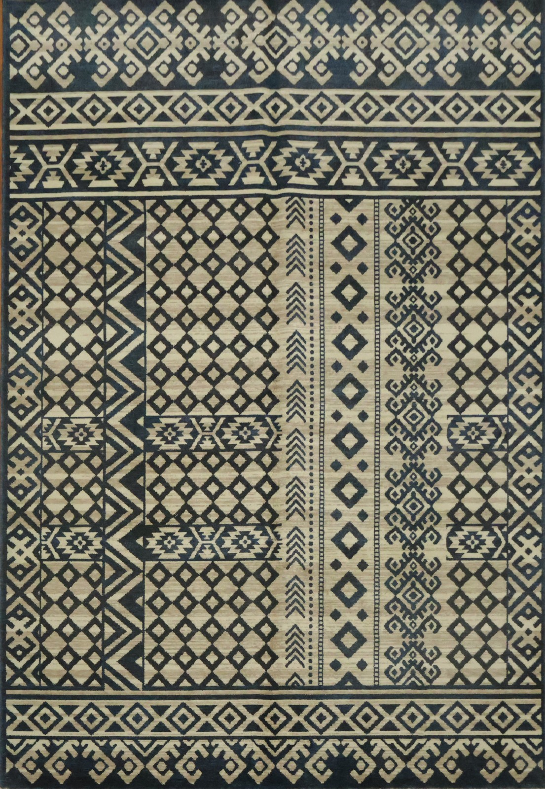 Modern Turkish Area Rug 6×9 Ft Transitional Oriental Abstract Wool Carpet