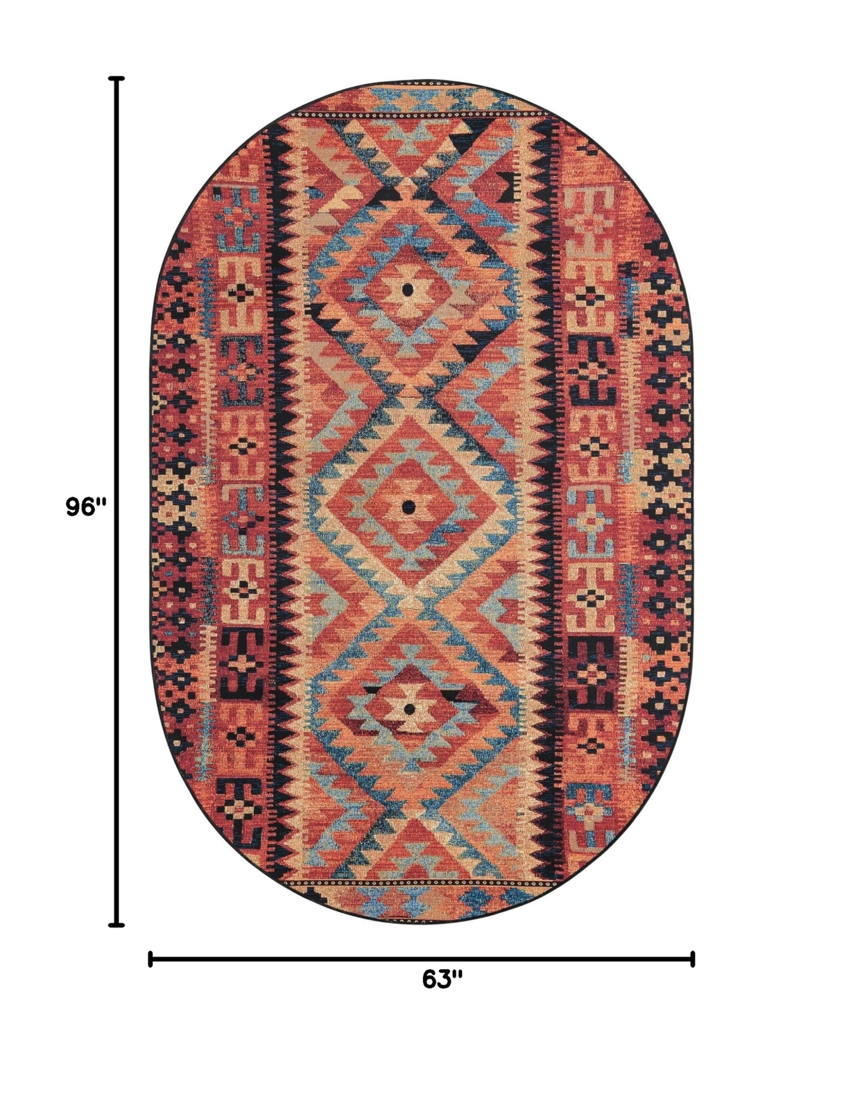 Unique Loom Outdoor Tribal Collection Area Rug – Tortuguero (5′ 3″ x 8′ Oval …