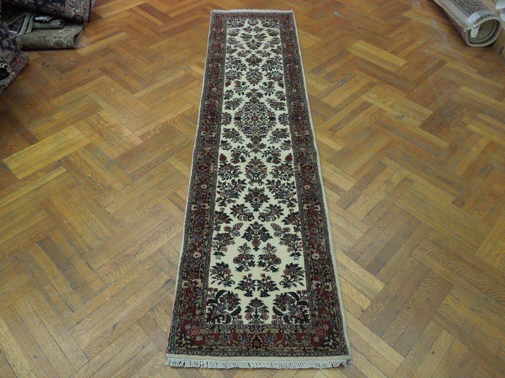3×10′ Saroukk Runner Ivory Wool Rug 19784