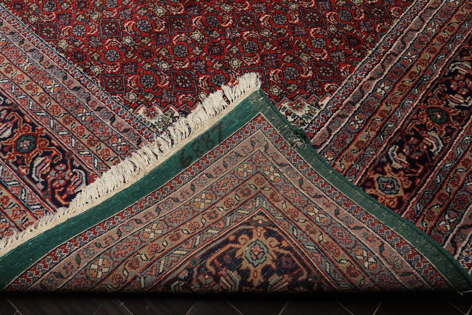 9’6″x14’5″ Hand Knotted Wool Green Tabrizz Traditional Medallion Plush Pile Rug