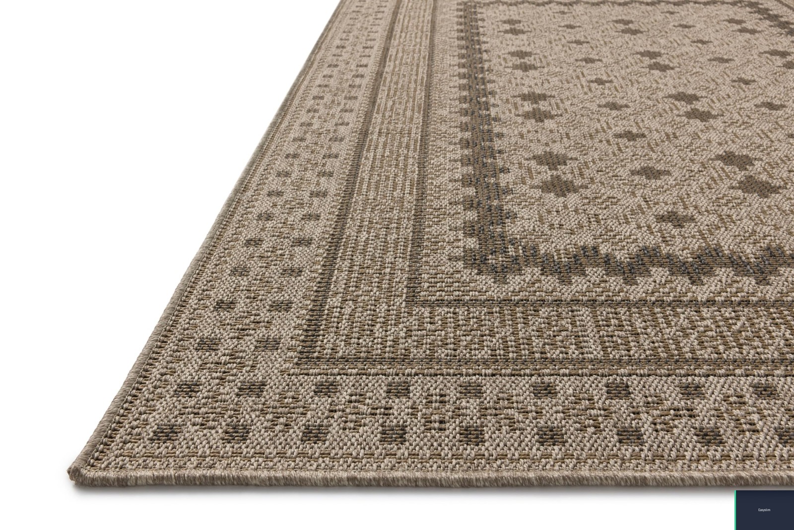 Area Rug Round 7’6″ Diameter Charcoal Dove Geometric Power Loomed