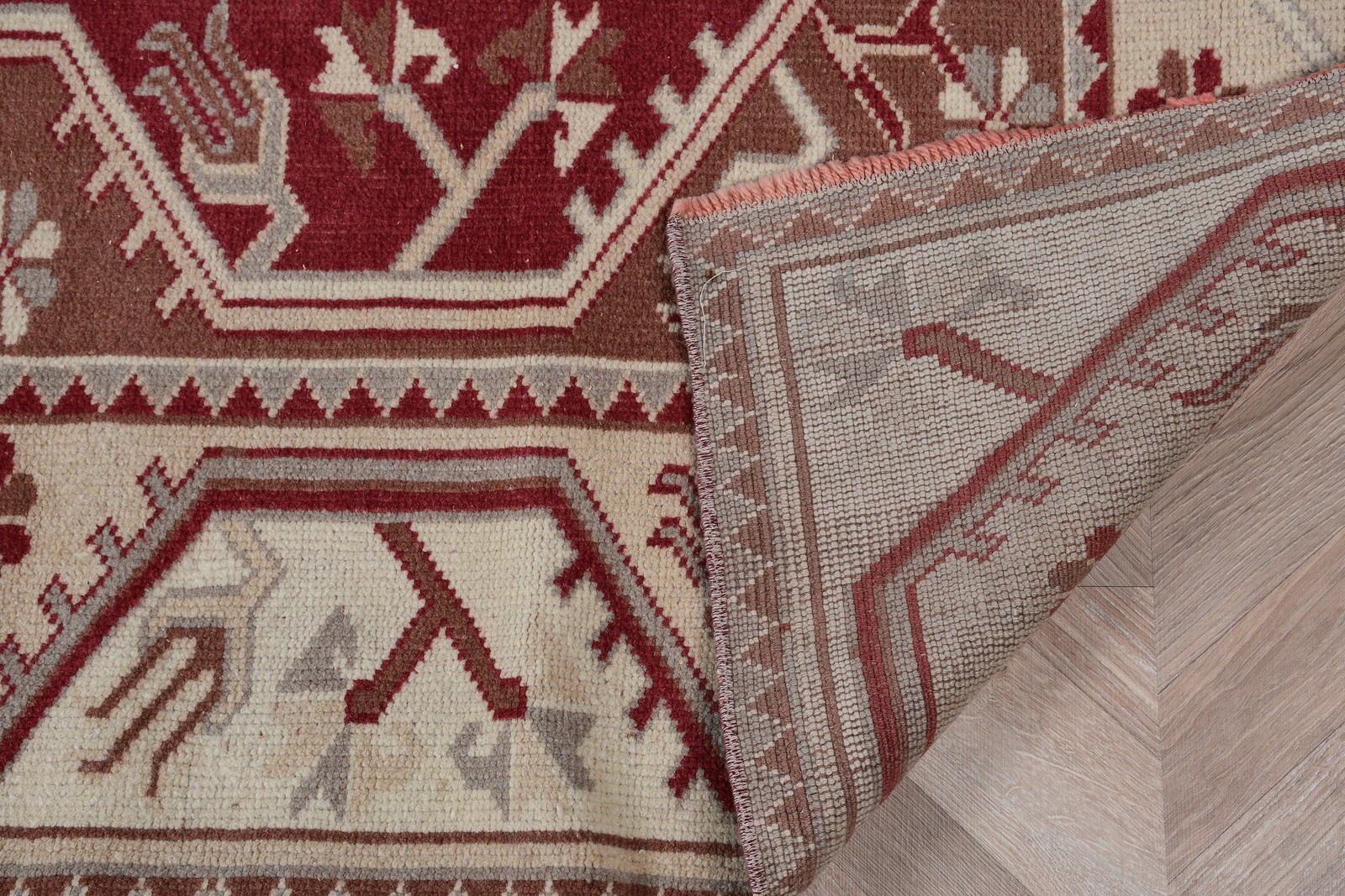 5×7,5 ft Rug, Area Turkish Rug, Red Ikat Rug