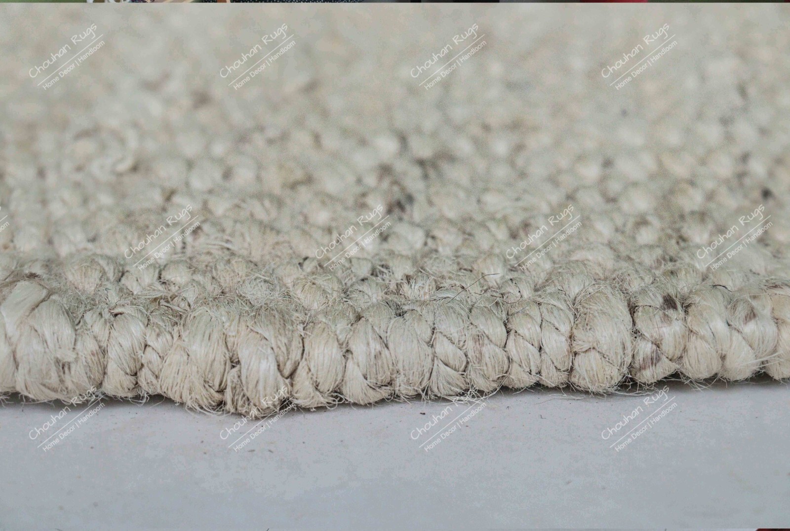 Off White Natural Jute Hemp Handmade Tufted Area Rug Hemp Jute Rectangle Rug