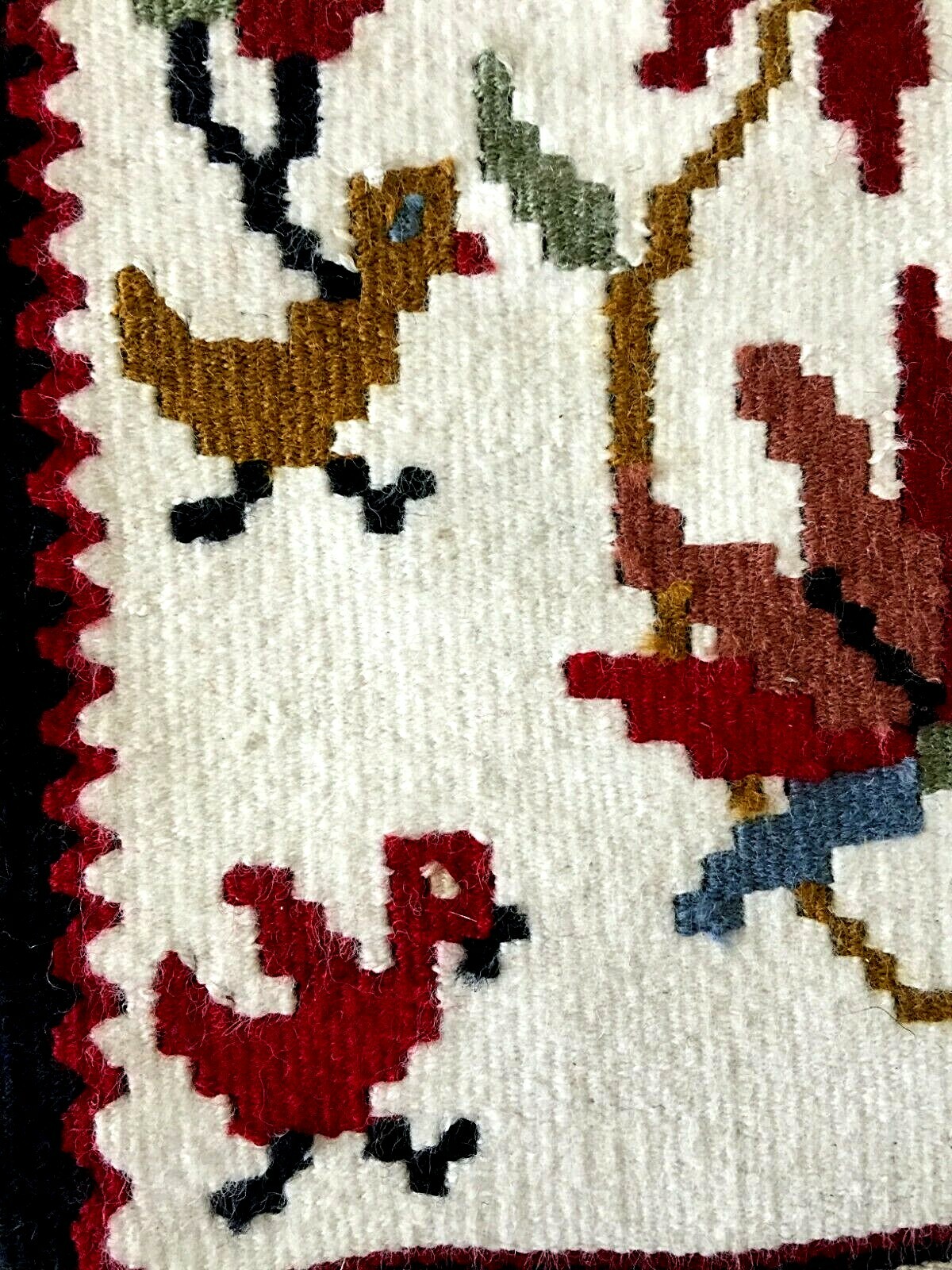 Table Runner Kilim; Hand Woven Wool/Cotton Decorative Reversible Wall Art Kilim