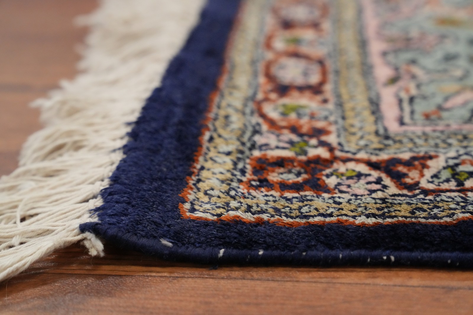 Vintage 100% Silk Kashmir Handmade Wool Area Rug Living Room Carpet 6×10