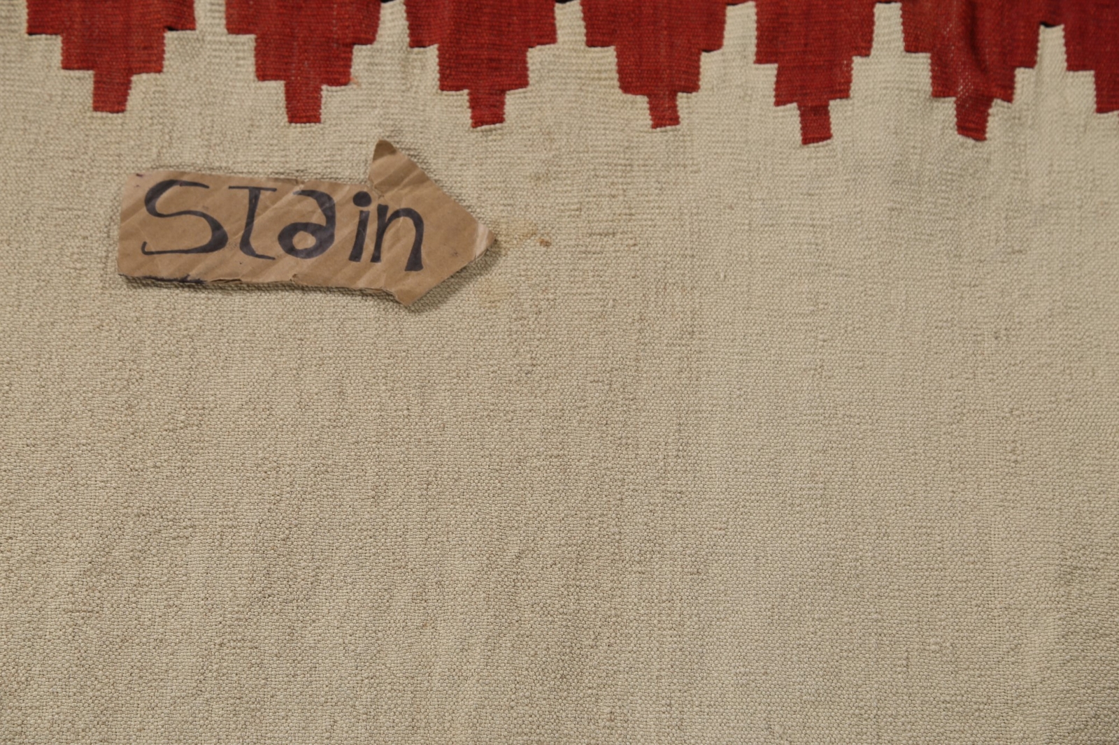 Nomadi Flat Pile Ivory Wool Kilim Reversible Rug 4×6 Hand woven Tribal Carpet
