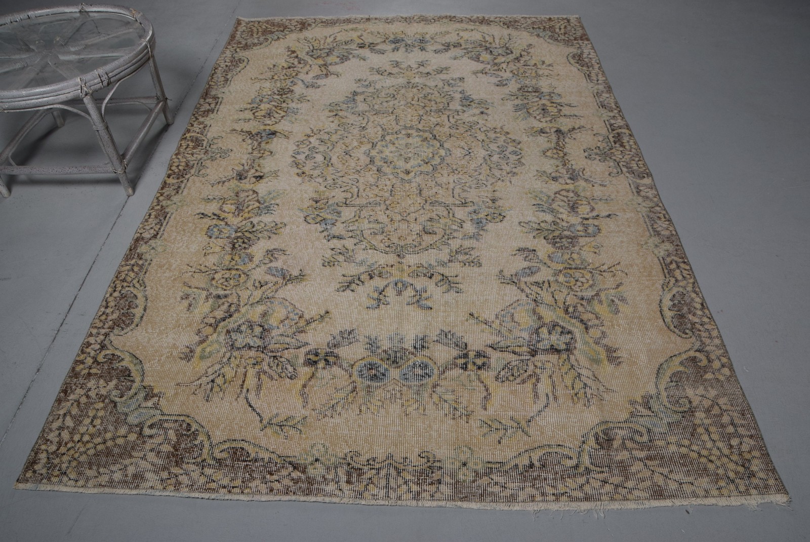 5,7×8,5 ft Rug Vintage Rug, Brown Southwestern Turkish Rug Wool