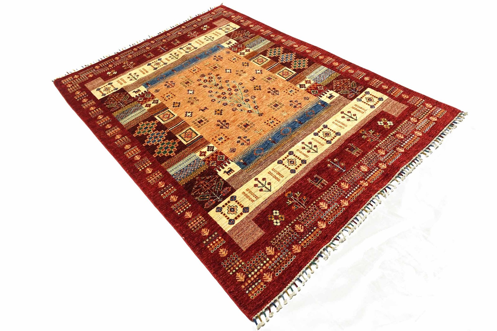 Afghan Ziegler Khorjin Carpet Hand-knotted 170×240 Red Border Wool