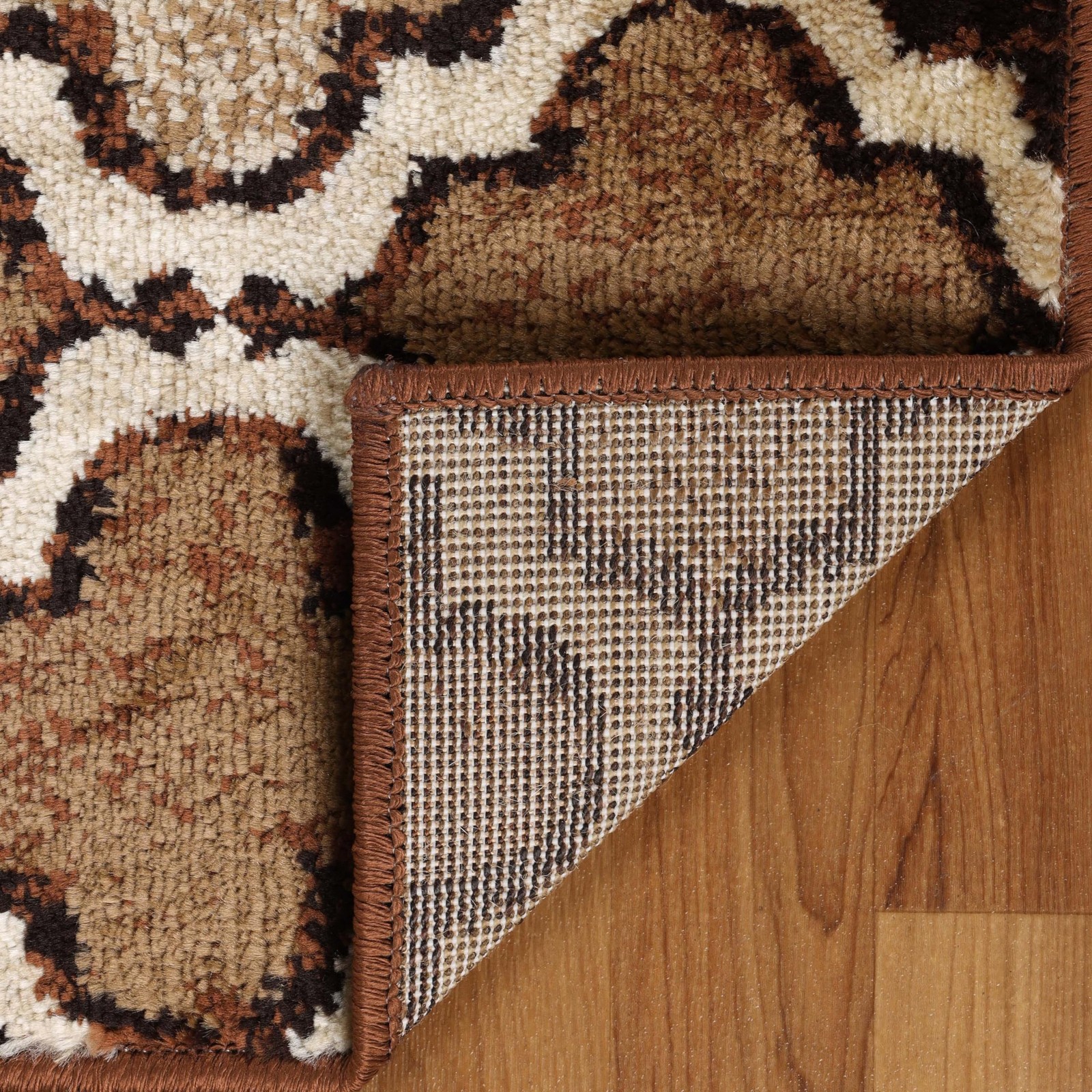 Modern Indoor Area Rug, Non Slip Rug, 5’x8′, Brown