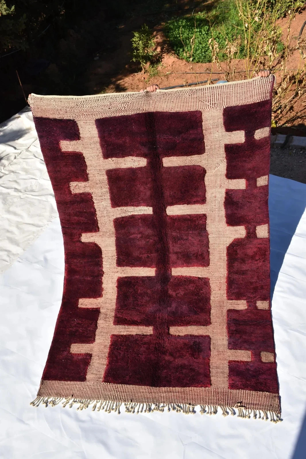 New Design Moroccan Berber Beni Ourain Wool Rug Handmade Luxury Carpet Rug