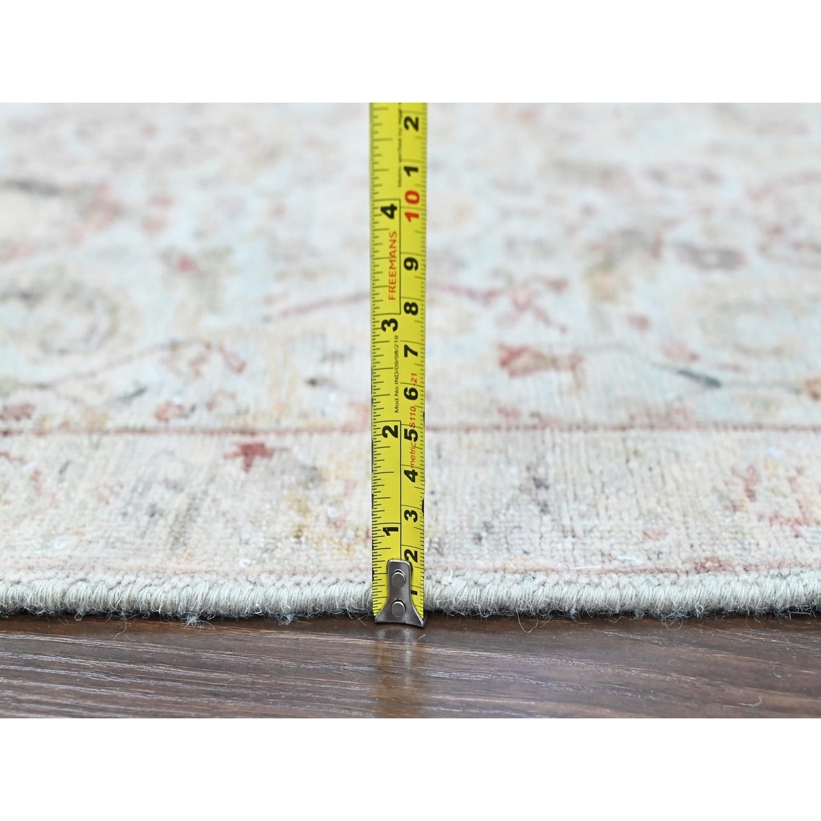 Hand Knotted Mat Rug 2’x3′ Gray Ziegler Mahal Design Pure Wool Zero Pile 10398