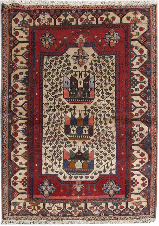 3.4 x 4.9 Hand-Knotted Traditional Perrsian Tribbal Rug #PIX-82695