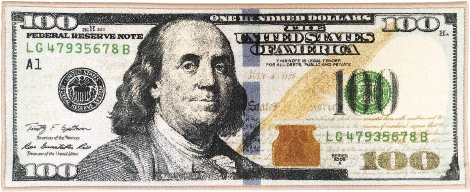 100 Dollar Bill Runner 31.5″ X 78.7″ Cool Area Rug for Living Room Kitchen Rug