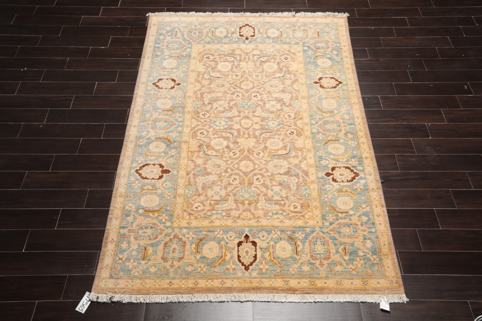 Safavia 200 KPSI Peshawar Hand Knotted Wool Oriental Area Rug Taupe 6′ x 8’9″