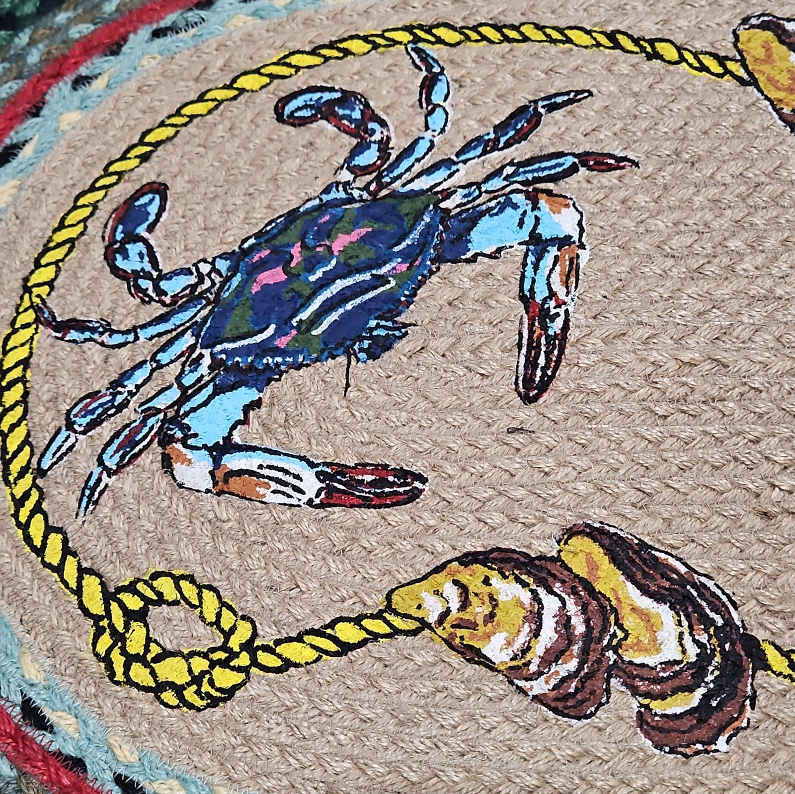Earth Rugs OP-359 Blue Crab Oval Patch 20″ x 30″