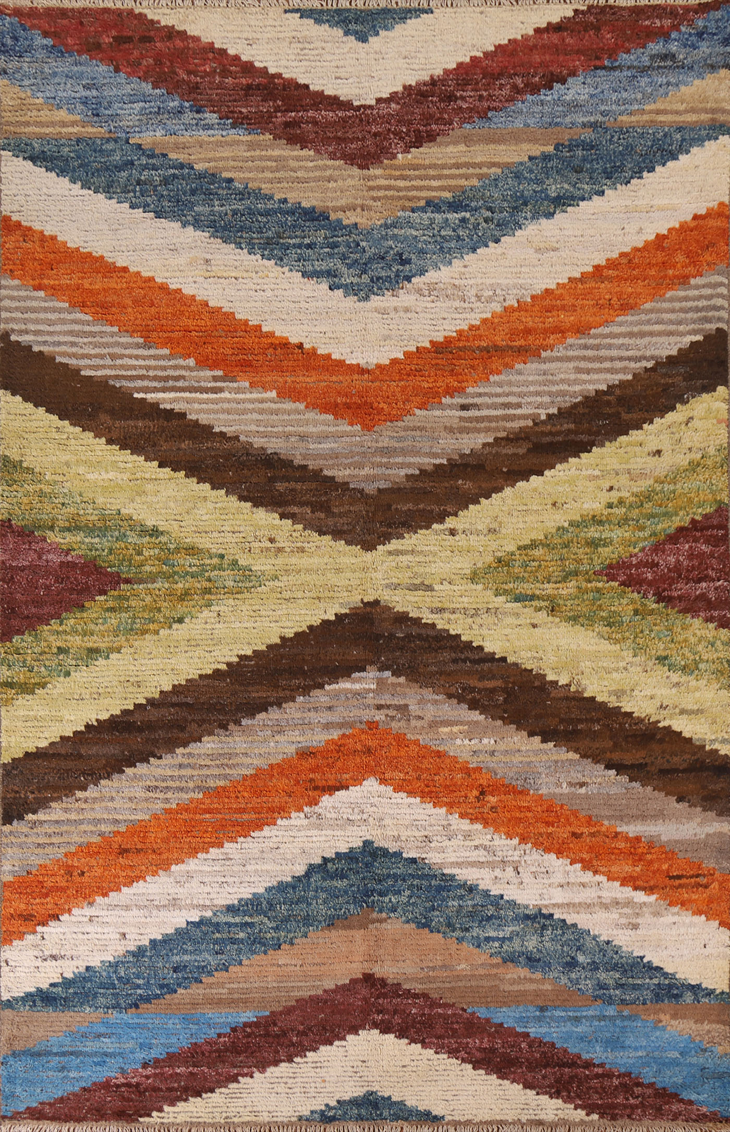 Modern Handmade Luxury Hand-Knotted Moroccan Wool Area Rugs Living Room 7×10 ft