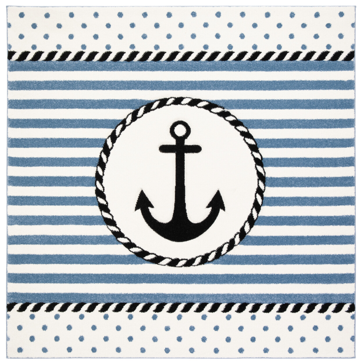 SAFAVIEH Carousel Kids Collection CRK124A Ivory/Navy Rug
