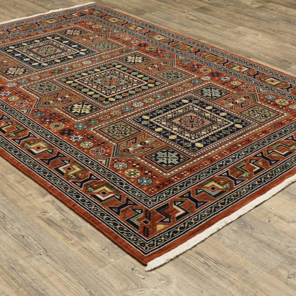 3′ X 5′ Red Black and White Oriental Power Loom Area Rug