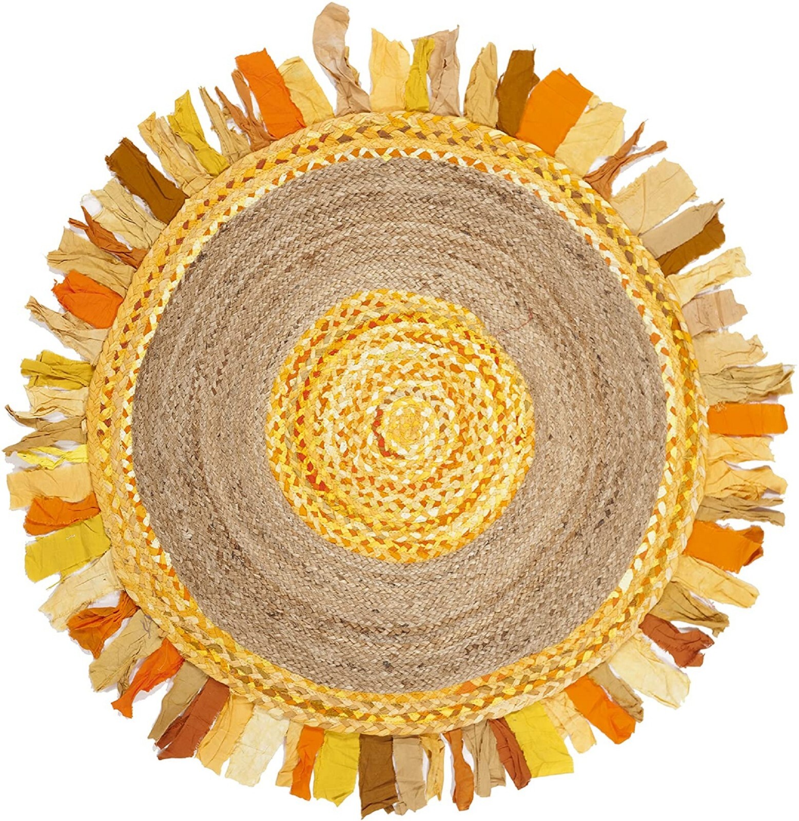 Rug jute cotton mix braided style handmade Round carpet for home decor area rug
