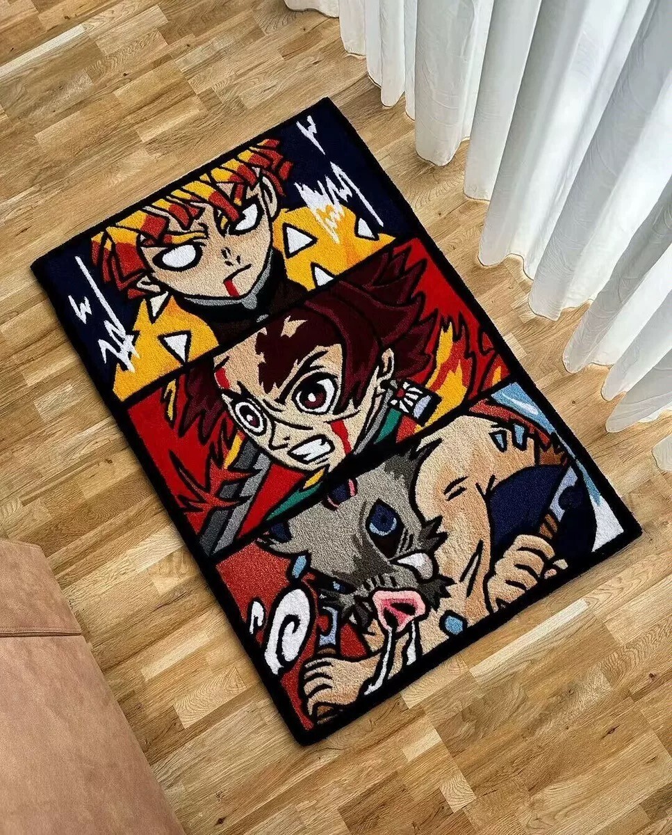 Custom Hand Tufted Rug Design | Personalized Logo Anime Tufted Rug | Area Rugs