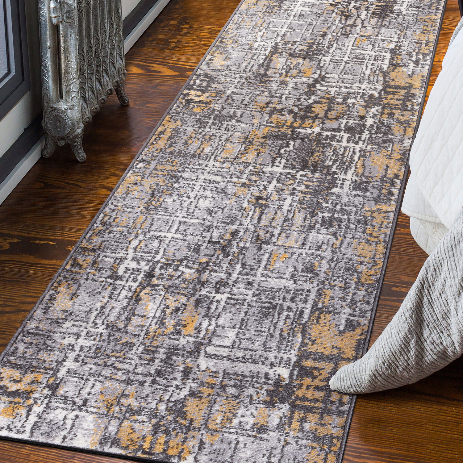 Rugshop Rugs Runners Distressed Abstract Stain Resistant Soft Hallway Carpet 2×7