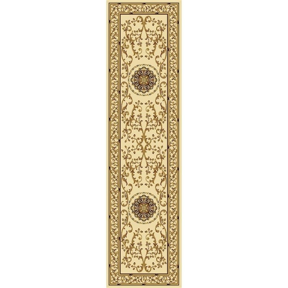 Pemberly Row Traditional 2’2″ x 8′ Rectangular Fabric Rug in Ivory