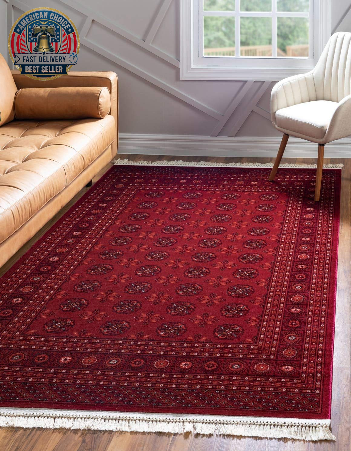 Tekke Collection Over-Dyed Saturated Traditional Torkaman Area Rug, 9 Ft X 12 Ft