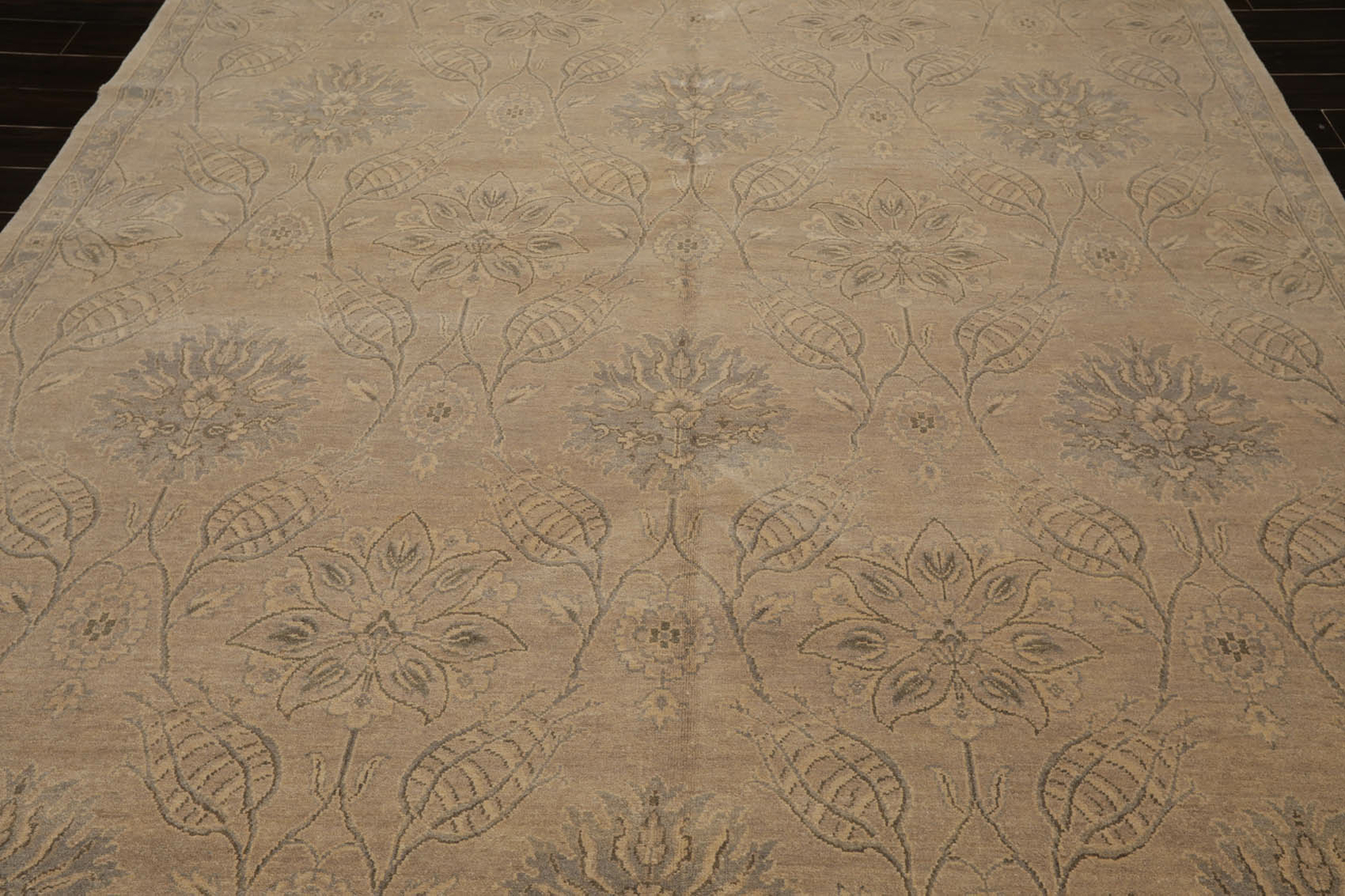 8’4″ x 10’5″ Hand Knotted 100% Wool Transitional Tibetan Area Rug Beige Gray