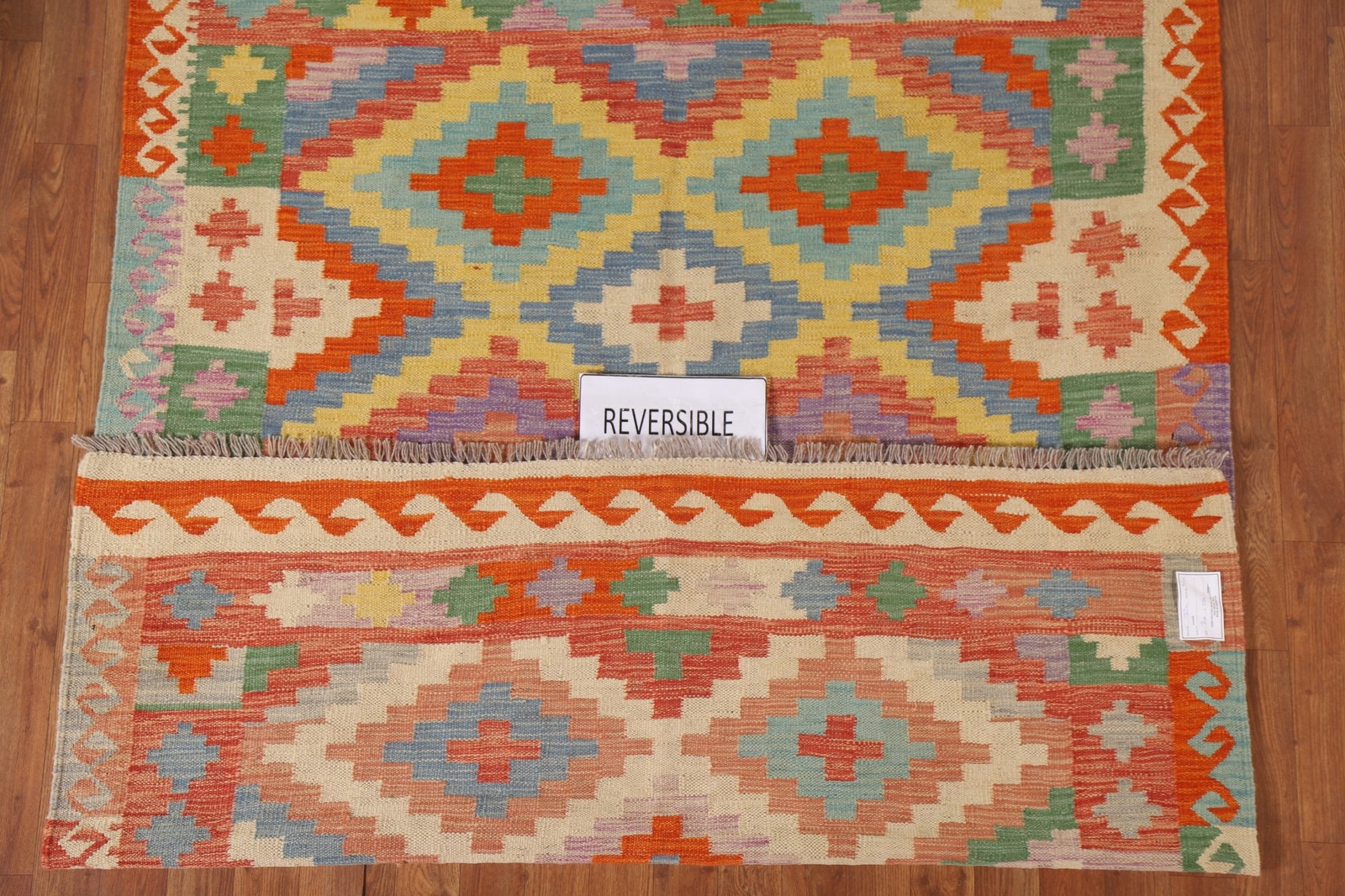 Colorful Reversible Kilim Flatweave Tribal Area Rug 5×7 Wool Carpet