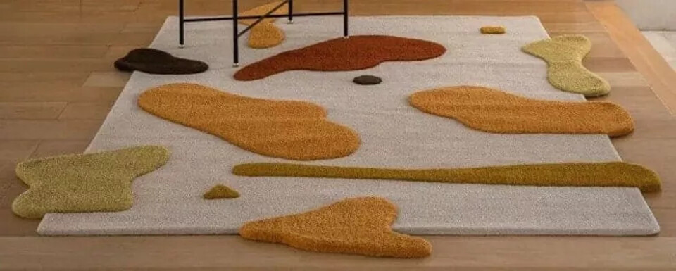 Hand Tufted Wool Area Rug Geometric Abstract Design Premium Quality Handmade Rug