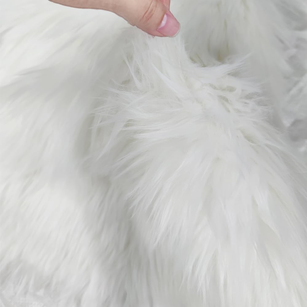 Faux Fur Sheepskin Square Chair Cover Seat Pad Wool Area Rugs Mat Carpet (Gre…