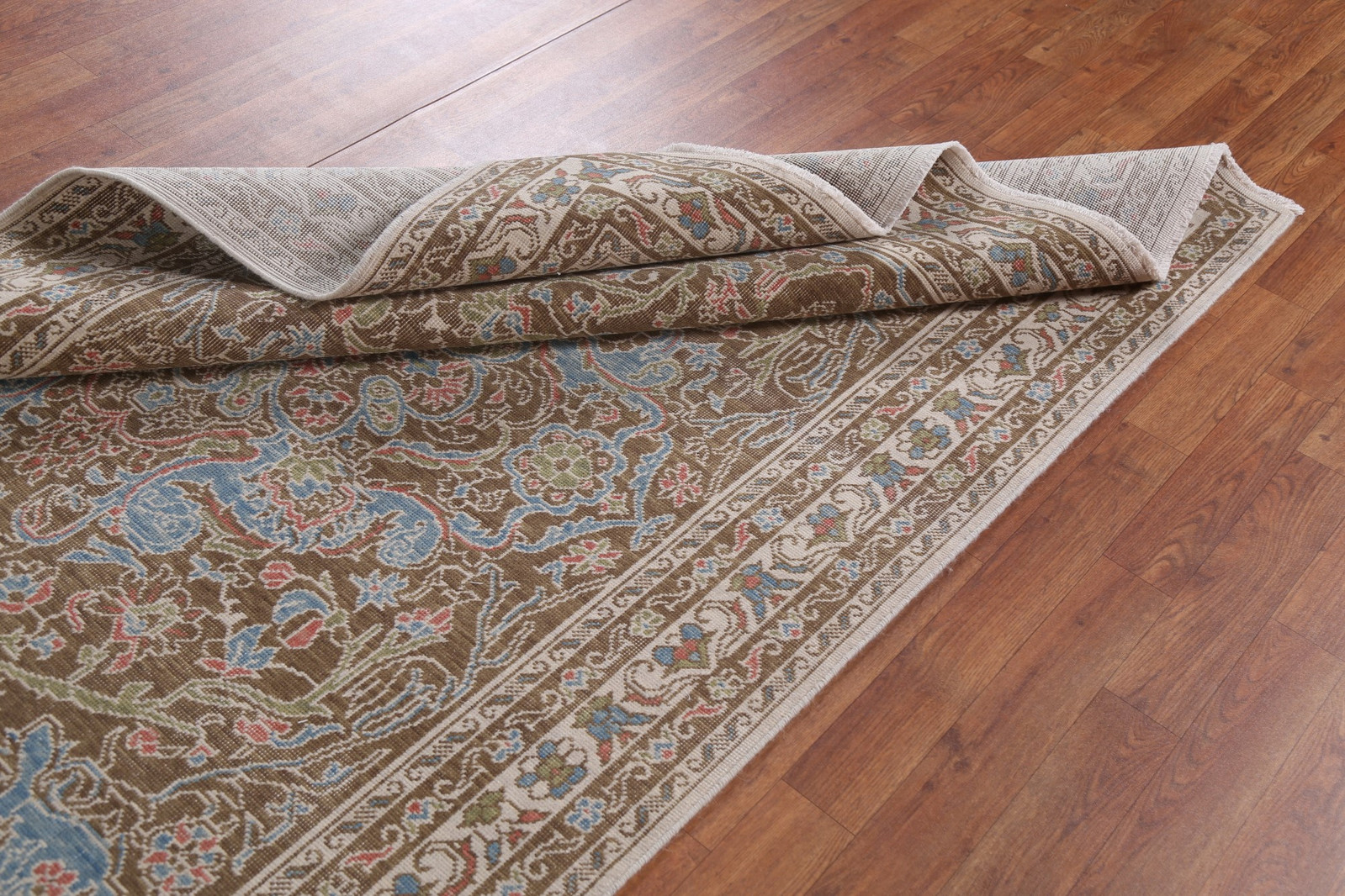 Brown/ Light Blue Wool Oushak Oriental Area Rug Turkish Hand-made Carpet 5×7