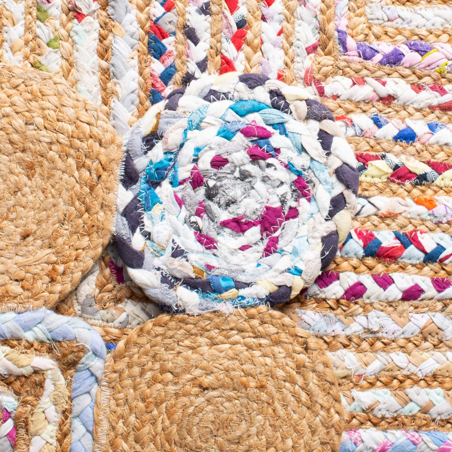 Handmade Cape Cod Runner Rug 2’3″ x 12′ – Boho Jute & Cotton, Beige Multi