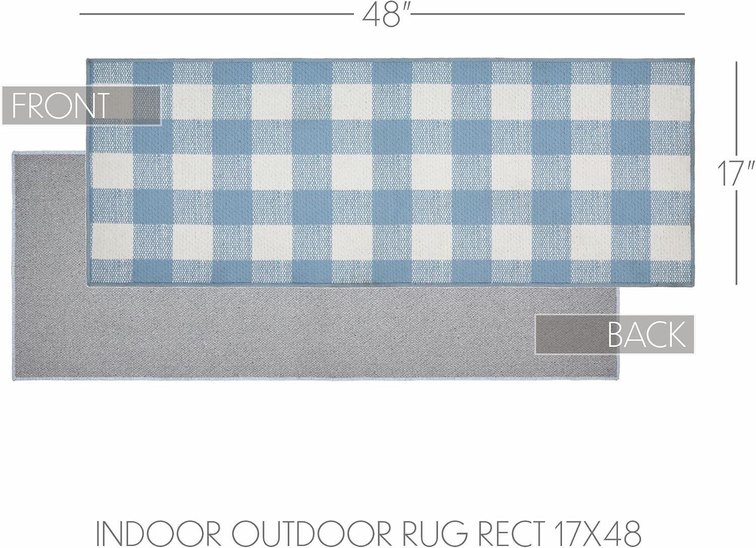 Buffalo Check Blue Indoor Rug Rect 17X48, Polyester Area Rug, Accent Rug, Floor