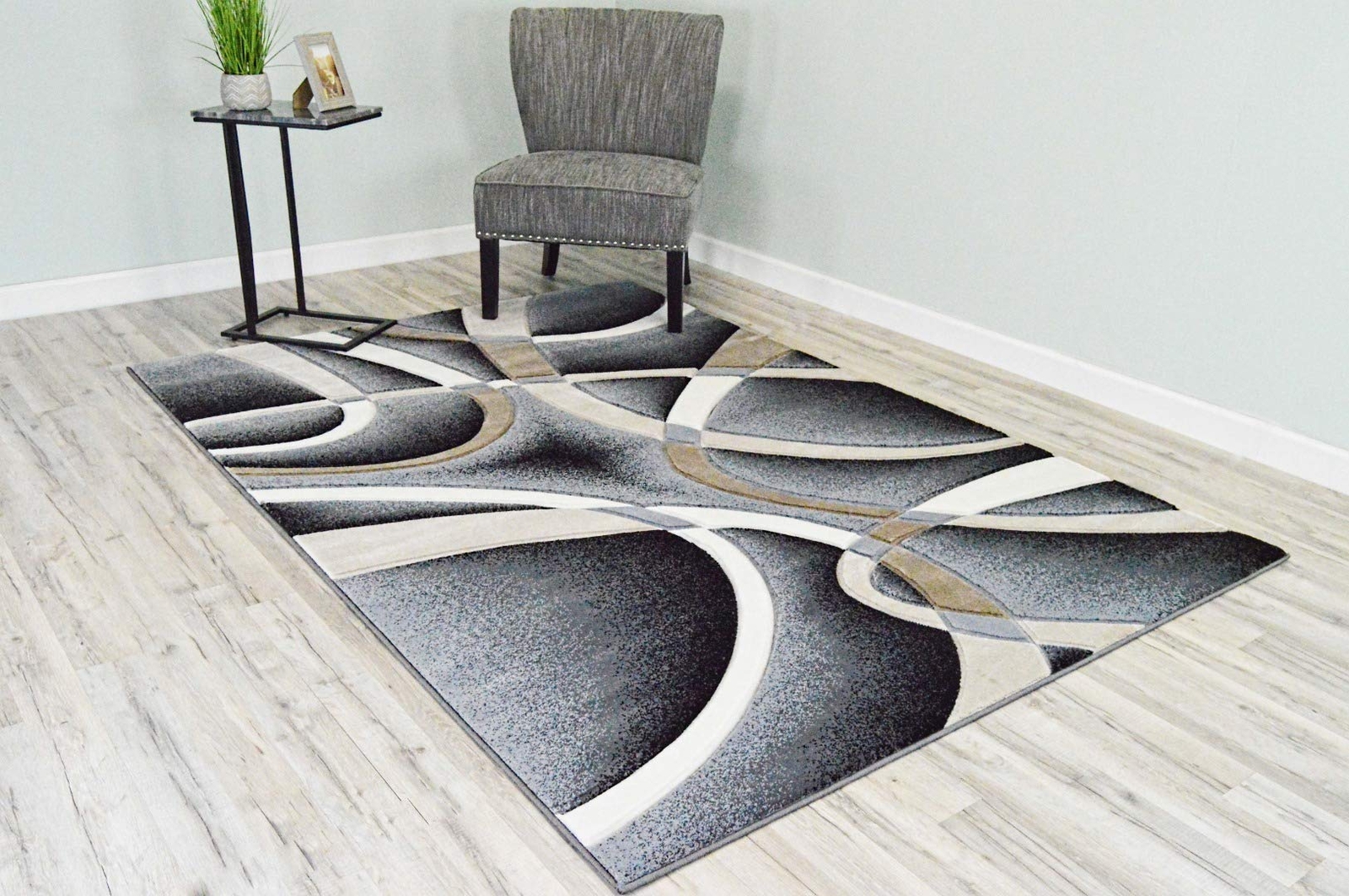 Premium Carved Modern Contemporary Abstract Rug 2305 Sand Gray 2’7”x4′