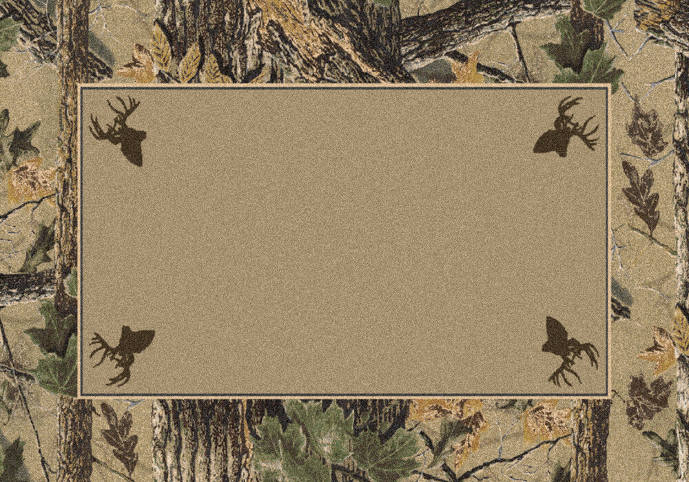 Milliken Beige Nature Animals Bark Southwestern Area Rug Bordered Extra Brown