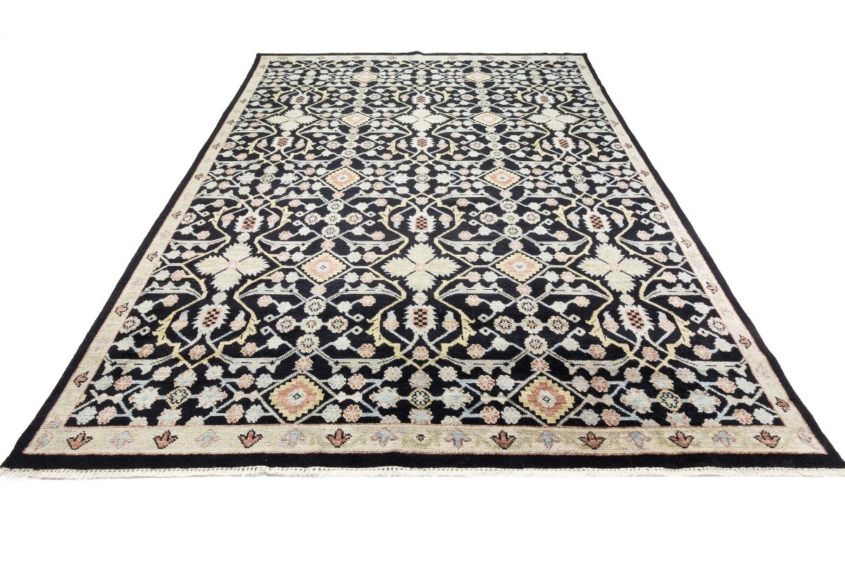 Handmade Floral Design Oversized Rug Wool Oriental Farmhouse Carpet 12X15 ft