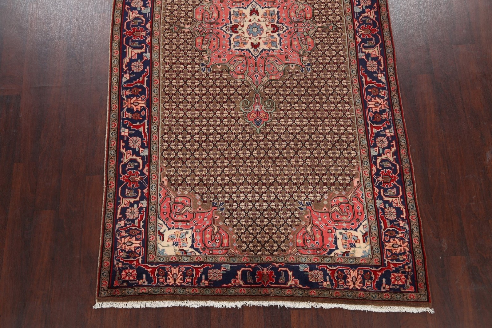 Brown Geometric Tribal Area Rug 5×10 Wool Hand-made Traditional Room Size Carpet