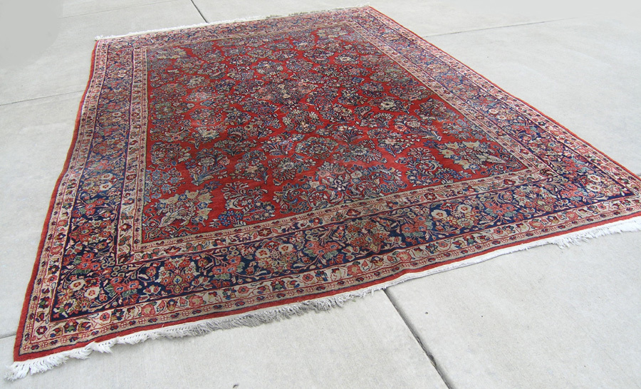 Antique Room Size Sarouk Oriental Rug Carpet 8’8″ x 11’10 Perfect