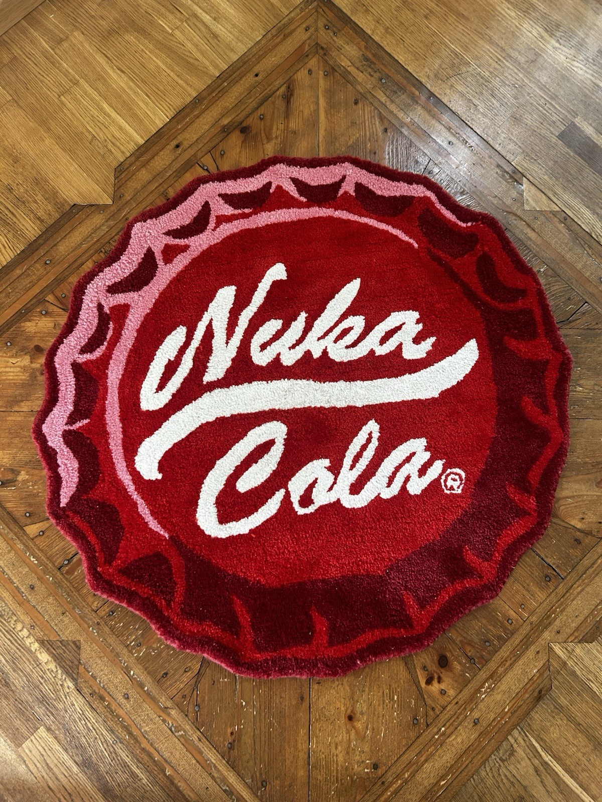Fallout Bethesda Nuka Cola Cap Rug Collectible Round 36×36 Tufted Anti-Slip